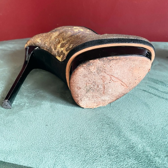 Authentic Brian Atwood Animal Print Crystal Platform Boots - Picture 4 of 4